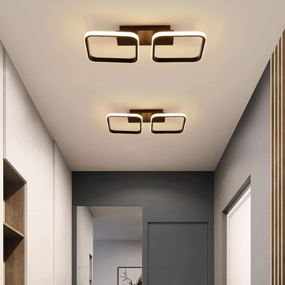 2-Light Square Flush Mount Ceiling Light for Living Room Acrylic LED Taavita Lights