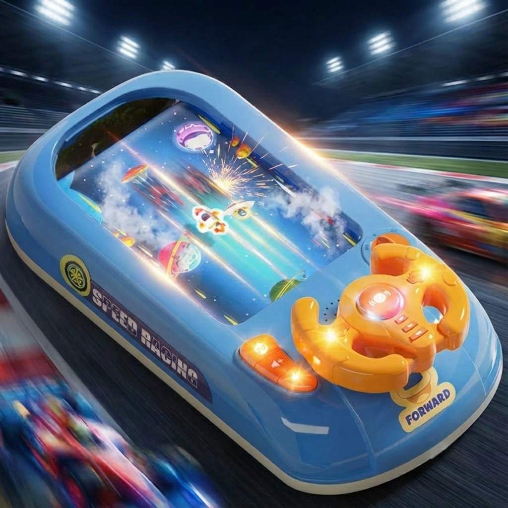 Adventure Racing Game Console with Interactive Wheel