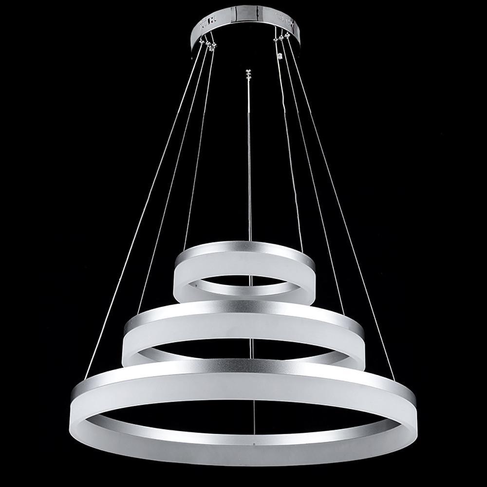 24'' Classic Vintage Metal Acrylic Chandelier With 1 LED Light - Easily Adjustable 3 Ring Design
