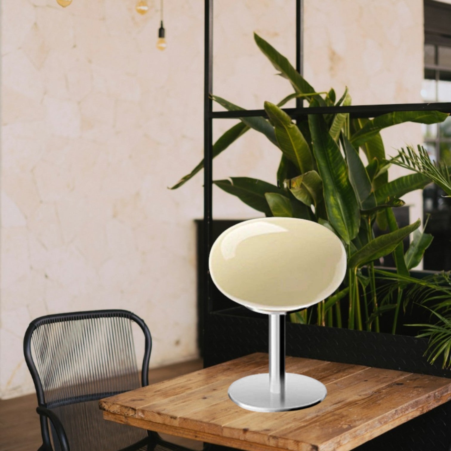 Luna Glow Elegant Glass Table Lamp with Adjustable LED Light