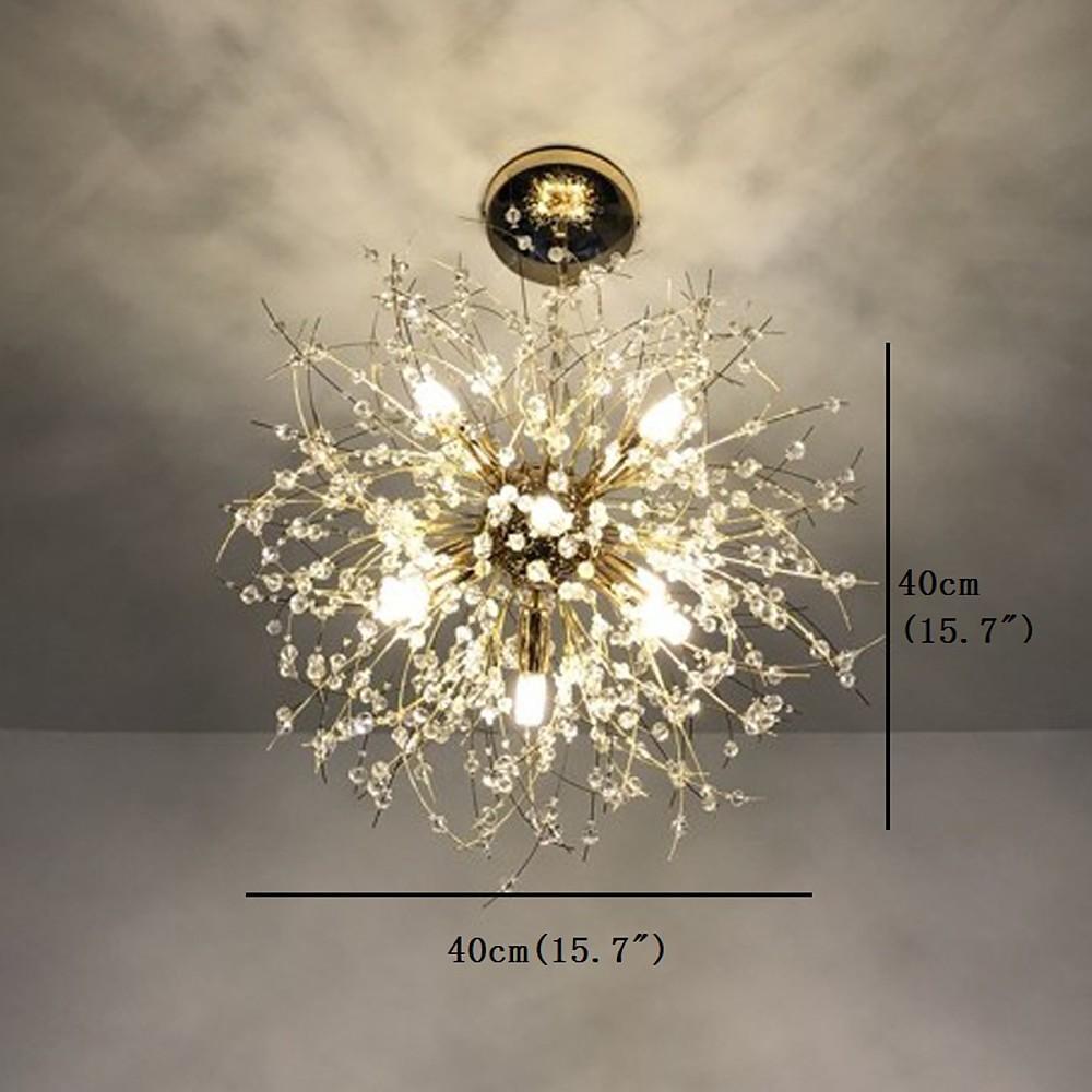 16'' Mini Globe Electroplated Metal Chandelier with Centrally Located LED Lights Illuminating Surroundings
