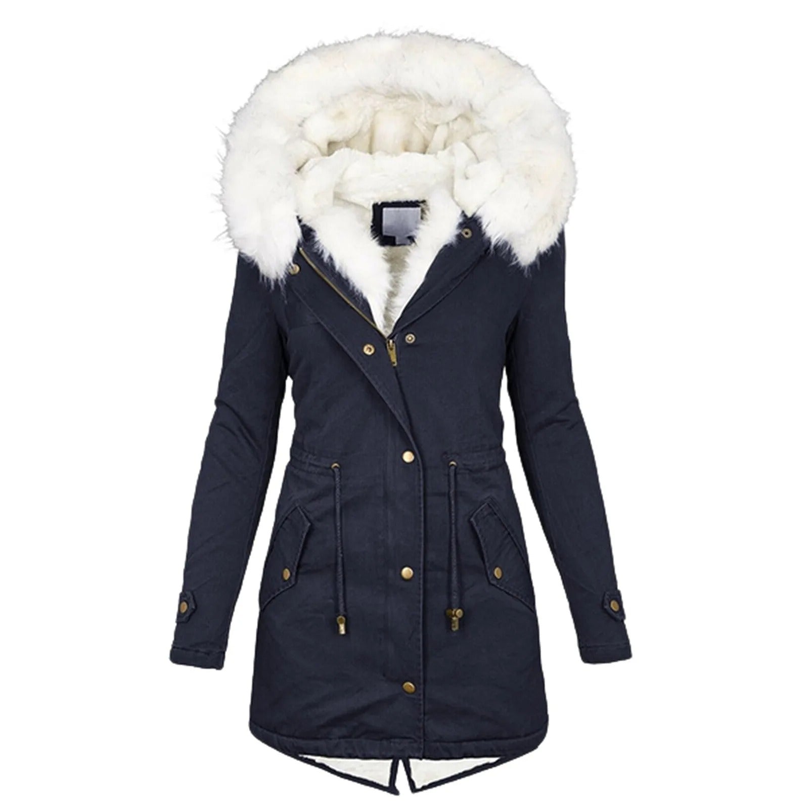Women’s Winter Jacket | Mid-Length Cotton Filling | Warm Hooded Parka | Cold Weather Protection