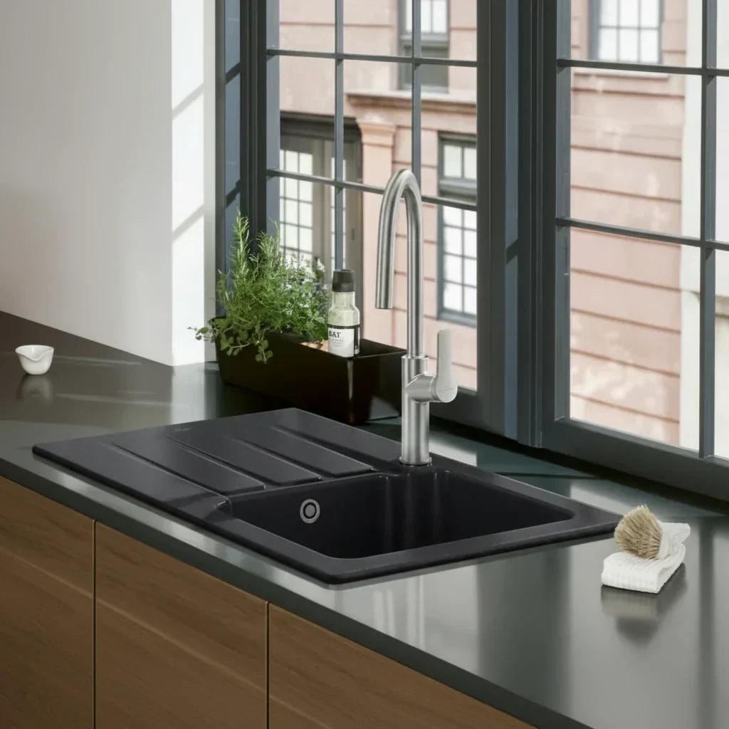 Elegance 50 Ceramic Sink with Sleek Chrome Finish