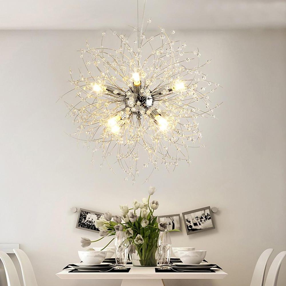16'' LED 8-Light Mini Style Chandelier Globe LED Chic & Modern Metal Crystal Sputnik Globe Design-dazuma