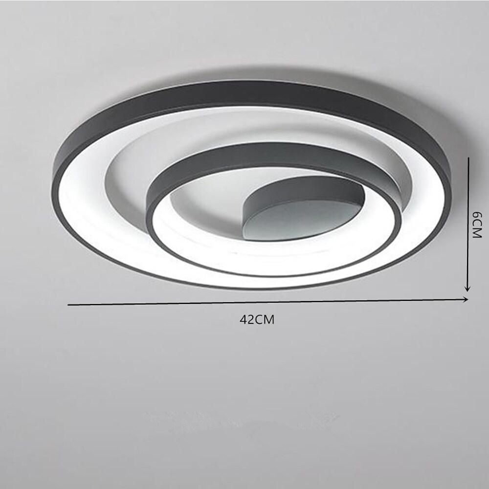 2-Light 2-Ring Semi-Flush Mount Ceiling Light LED Elegant Aluminum Silicone Bedroom Light