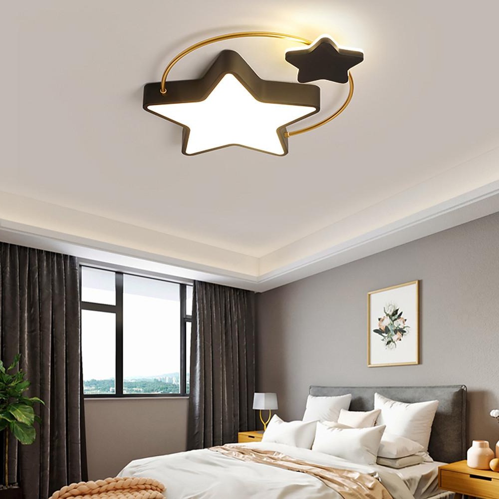 2 Star Shapes LED Classic Dimmable Flush Mount Ceiling Light for Baby Kids Bedroom by Taavita