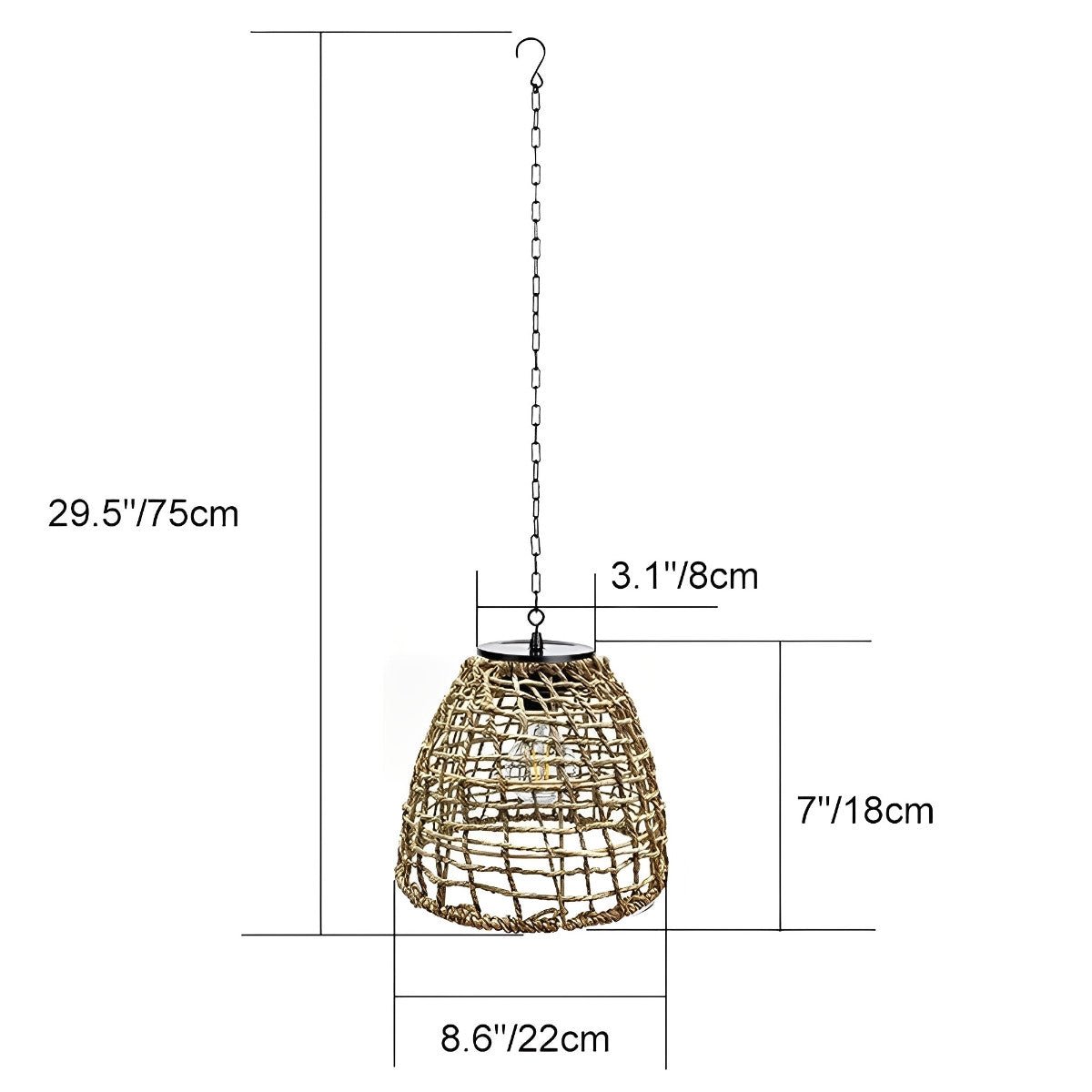 Eco-Friendly Bell Pendant Lantern for Outdoor Spaces