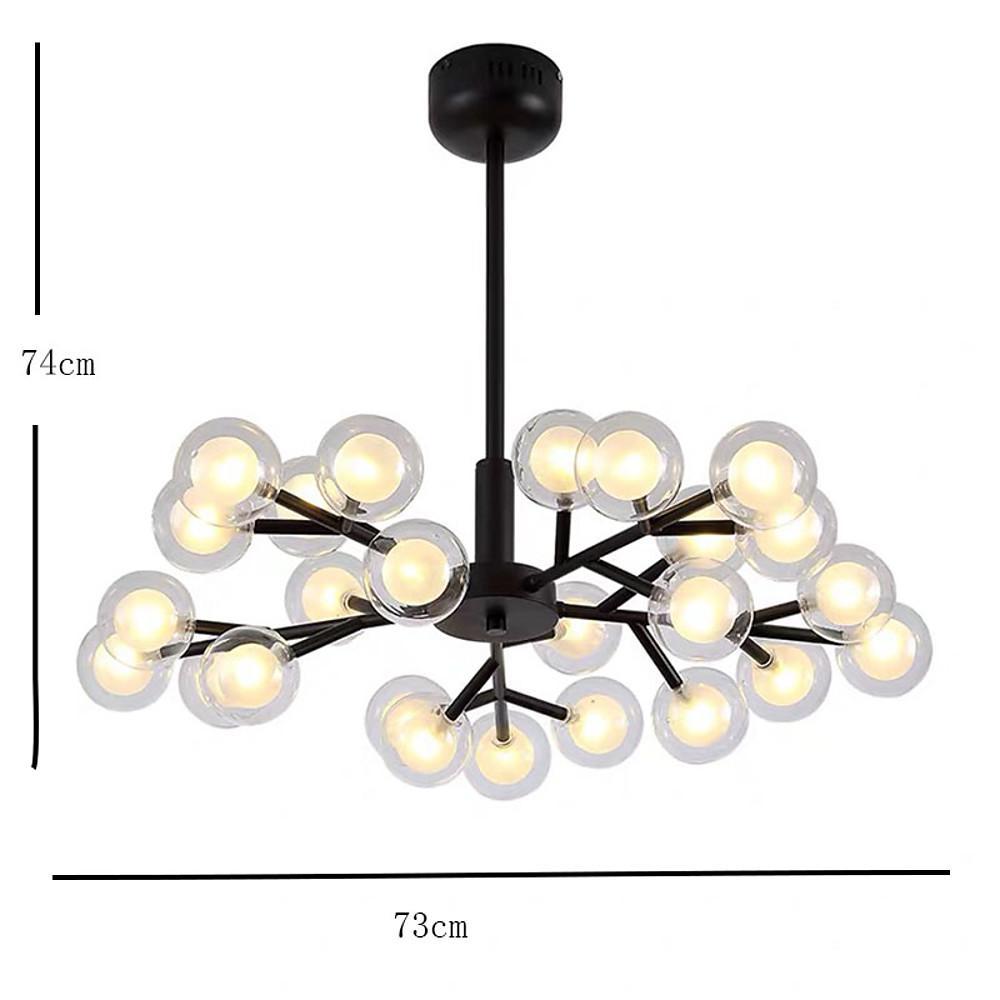 25-Light LED Cluster Glass Bubble Taavita Chandelier Hanging Ceiling Lights