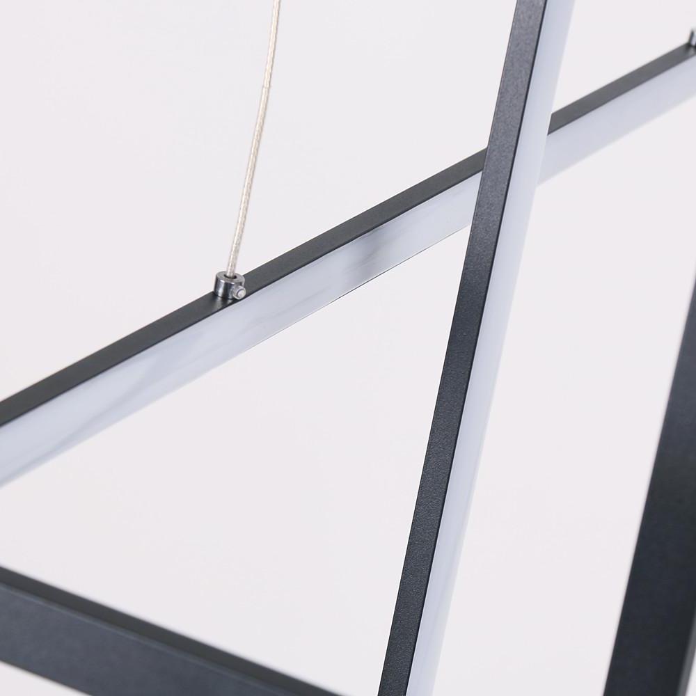 2 Modern Black Rectangular LED Pendant Lights