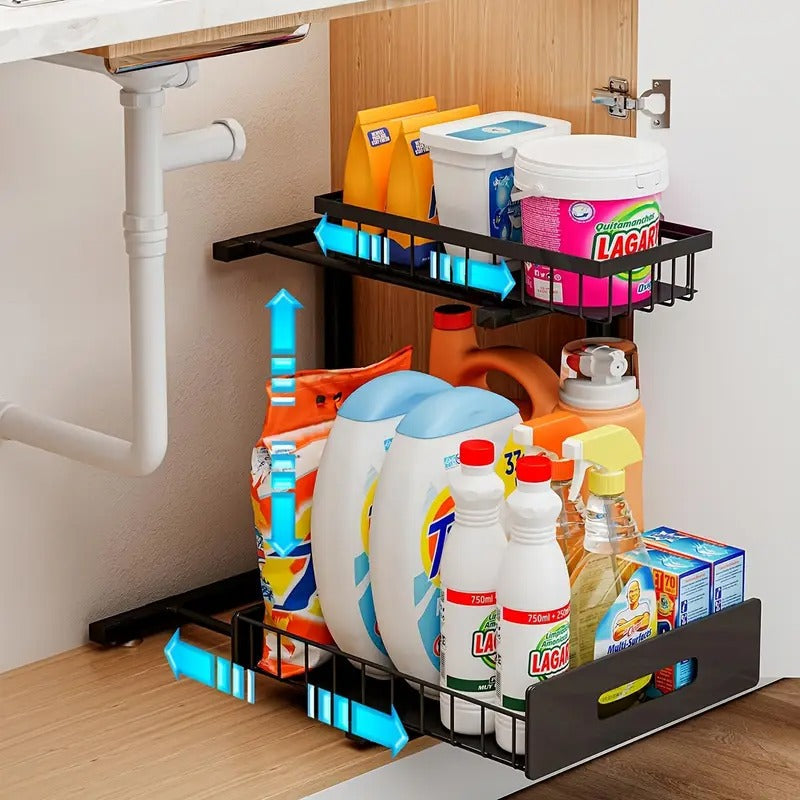 Smart L-Shaped Under-Sink Storage Organizer