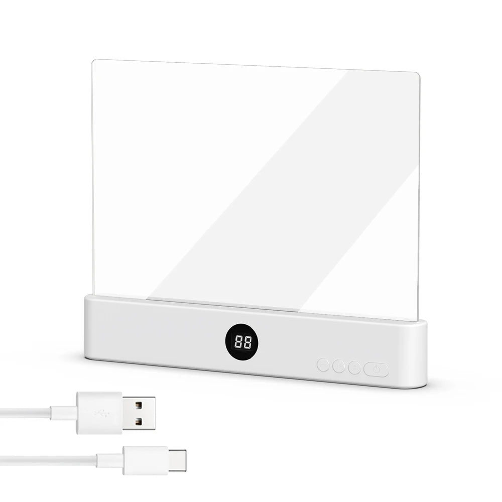 Flat Panel Reading Light with LED and Night Vision Features