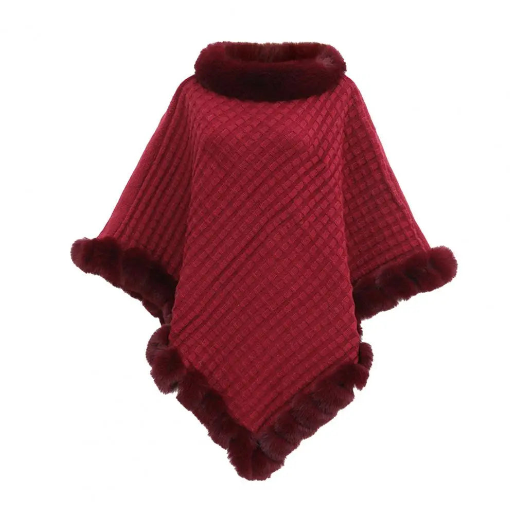 Elegant Plush Wrap Cloak for Women