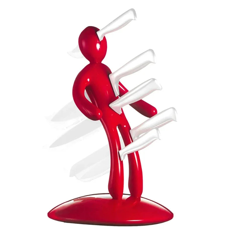 Artistic Human-Shaped Knife Stand Set for Kitchen