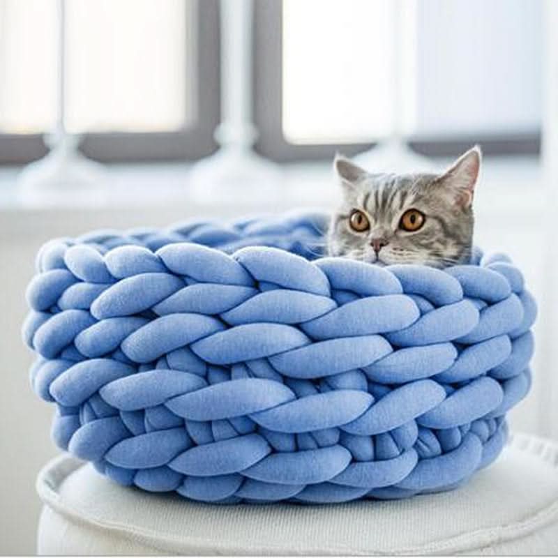 CozyNest Soft Wool Pet Bed with Elevated Edge Protection