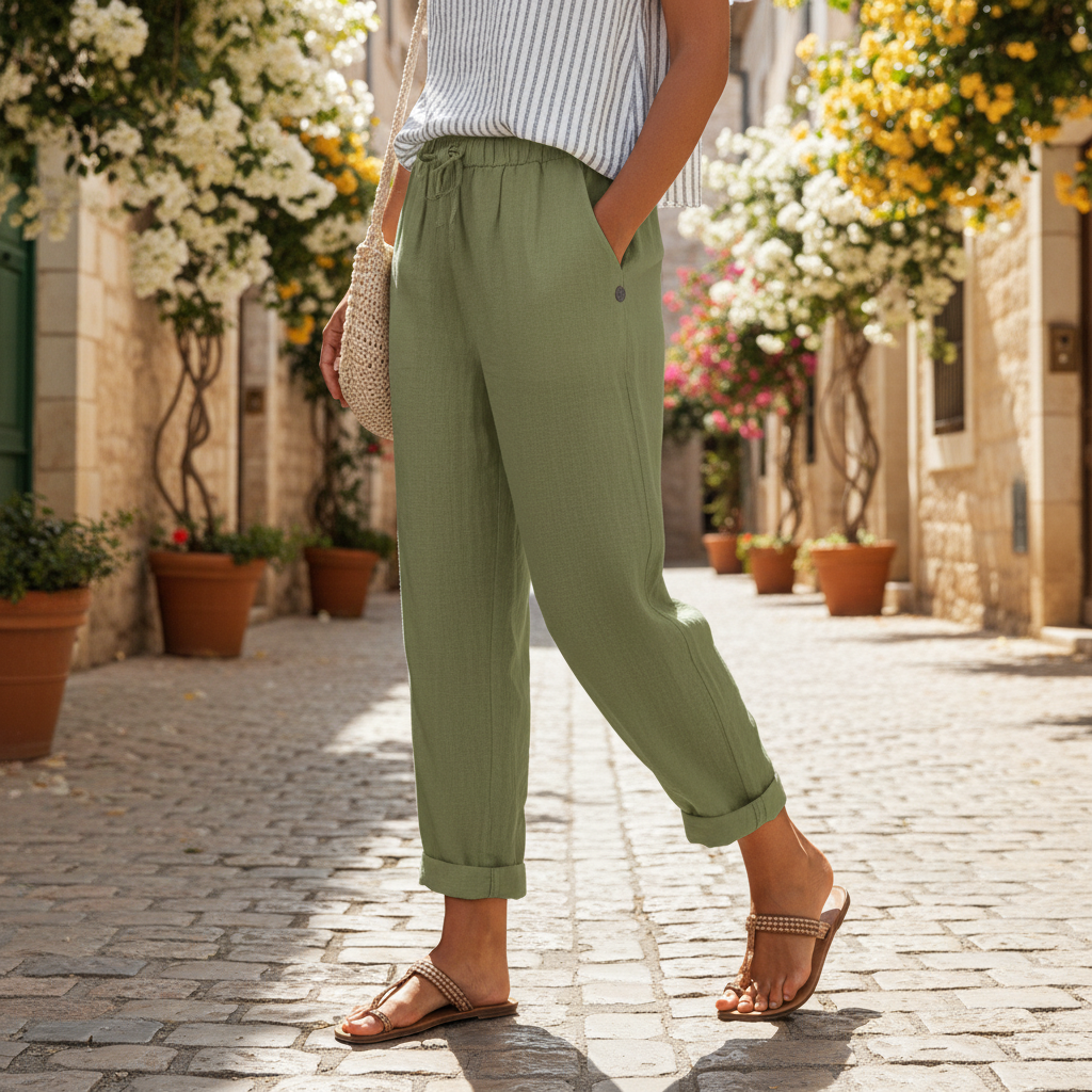 Women's Breezy Linen Trousers for Effortless Summer Style