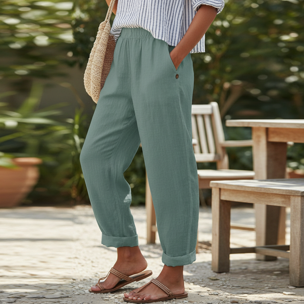 Women's Breezy Linen Trousers for Effortless Summer Style