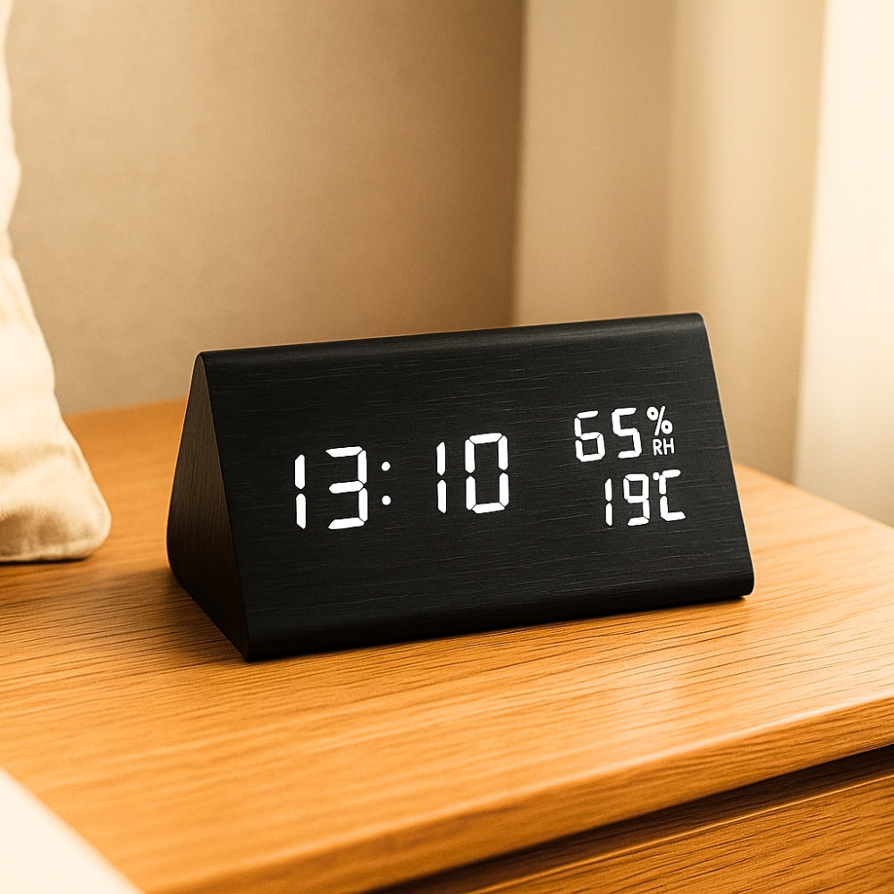 TimberGlow – Stylish LED Alarm Clock with Smart Features