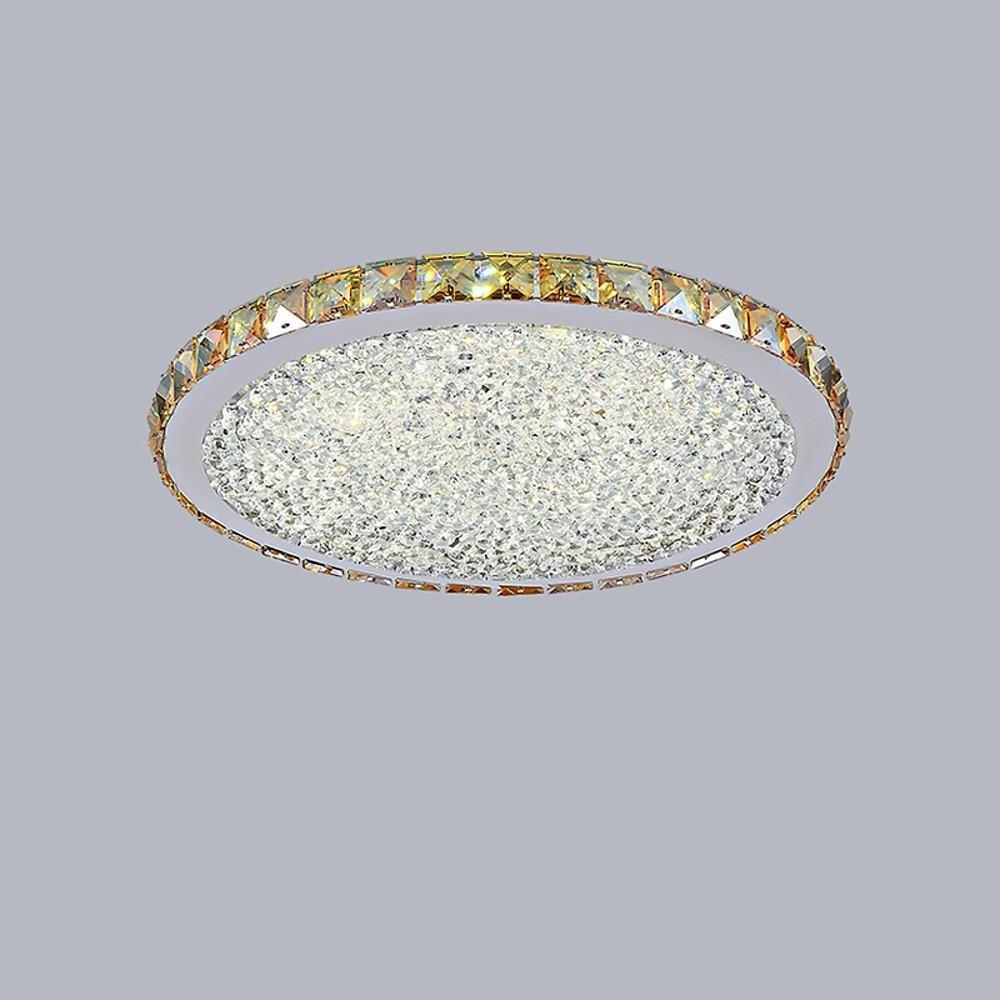 16'' Antique Painted Metal Crystal LED Modern Ceiling Light with Flush Mount Design