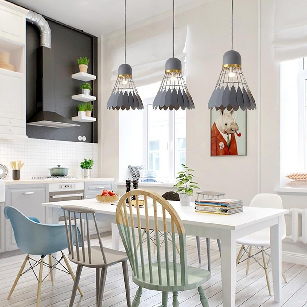 1-Light Mini Geometric Metal Industrial Pendant Lamp for Kitchen Lighting