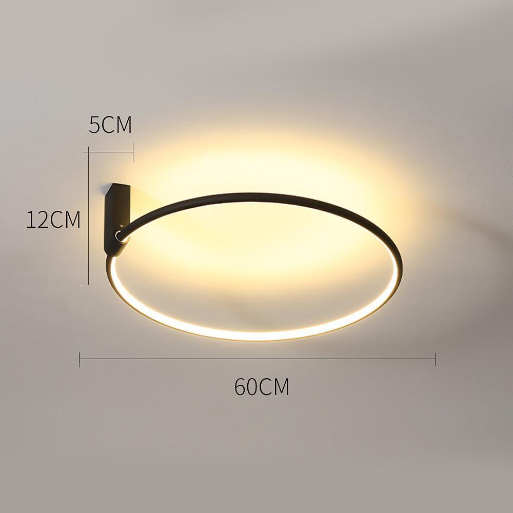 2-Light Circle Metal Abstract LED Flush Mount Ceiling Light for Bedroom